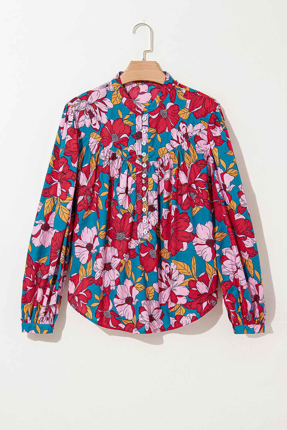 Red Floral Blouse Long Sleeve - Catherine Martin