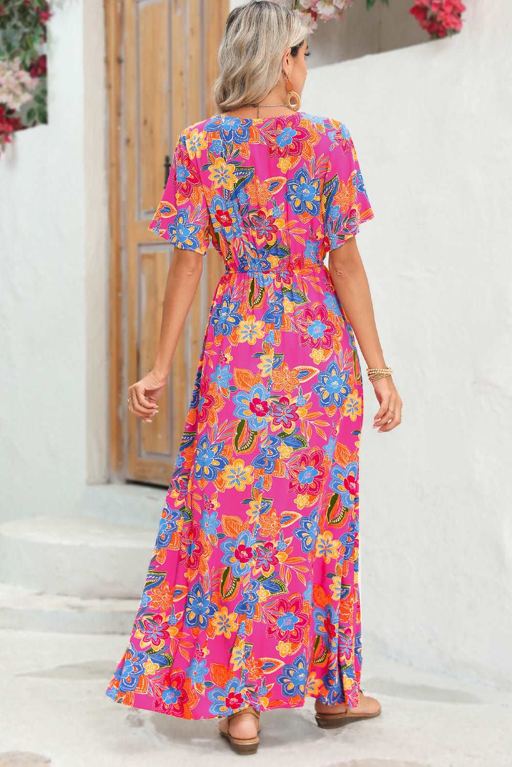 Rose Abstract Print Wrap Dress - Catherine Martin