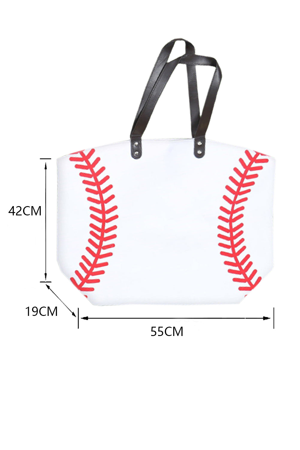 White Baseball Pattern Canvas Tote Bag - Catherine Martin