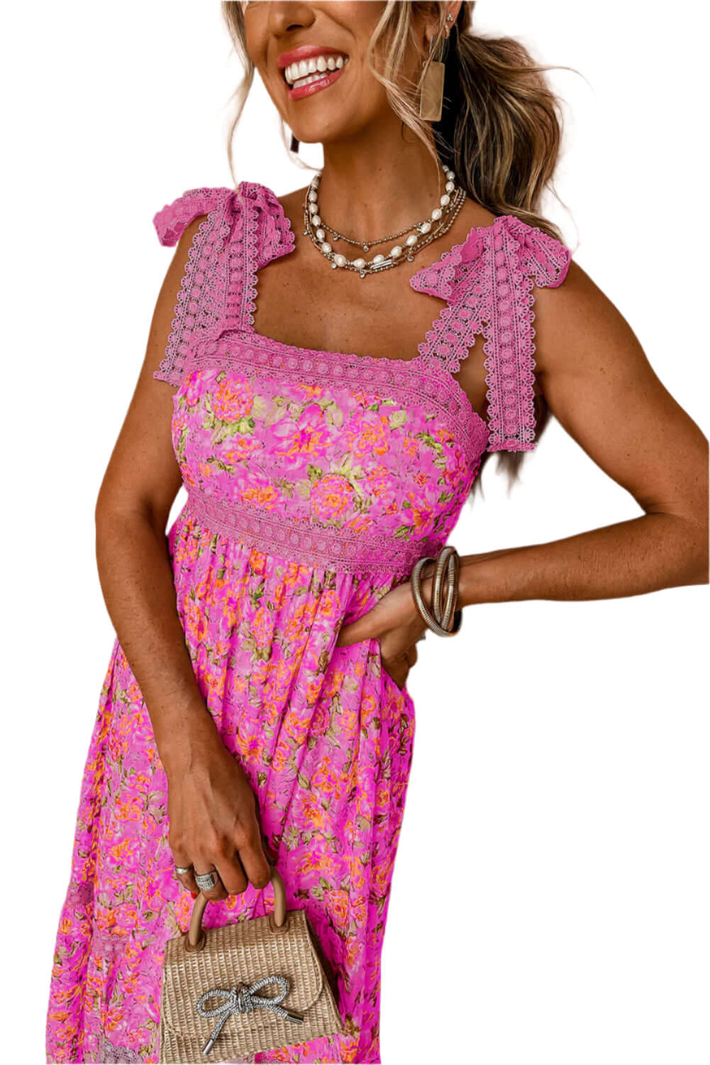 Women Floral Maxi Dress with Lace Detail Catherine Martin Women Floral Maxi Dress with Lace Detail Catherine Martin