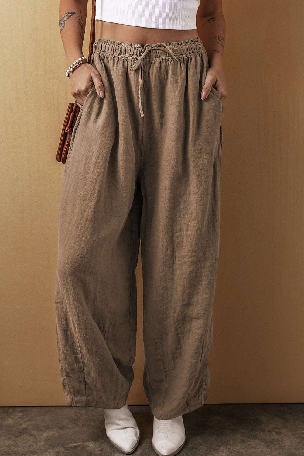 Brown Cotton Linen Pants - Catherine Martin