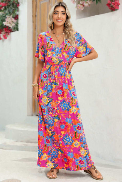 Rose Abstract Print Wrap Dress - Catherine Martin