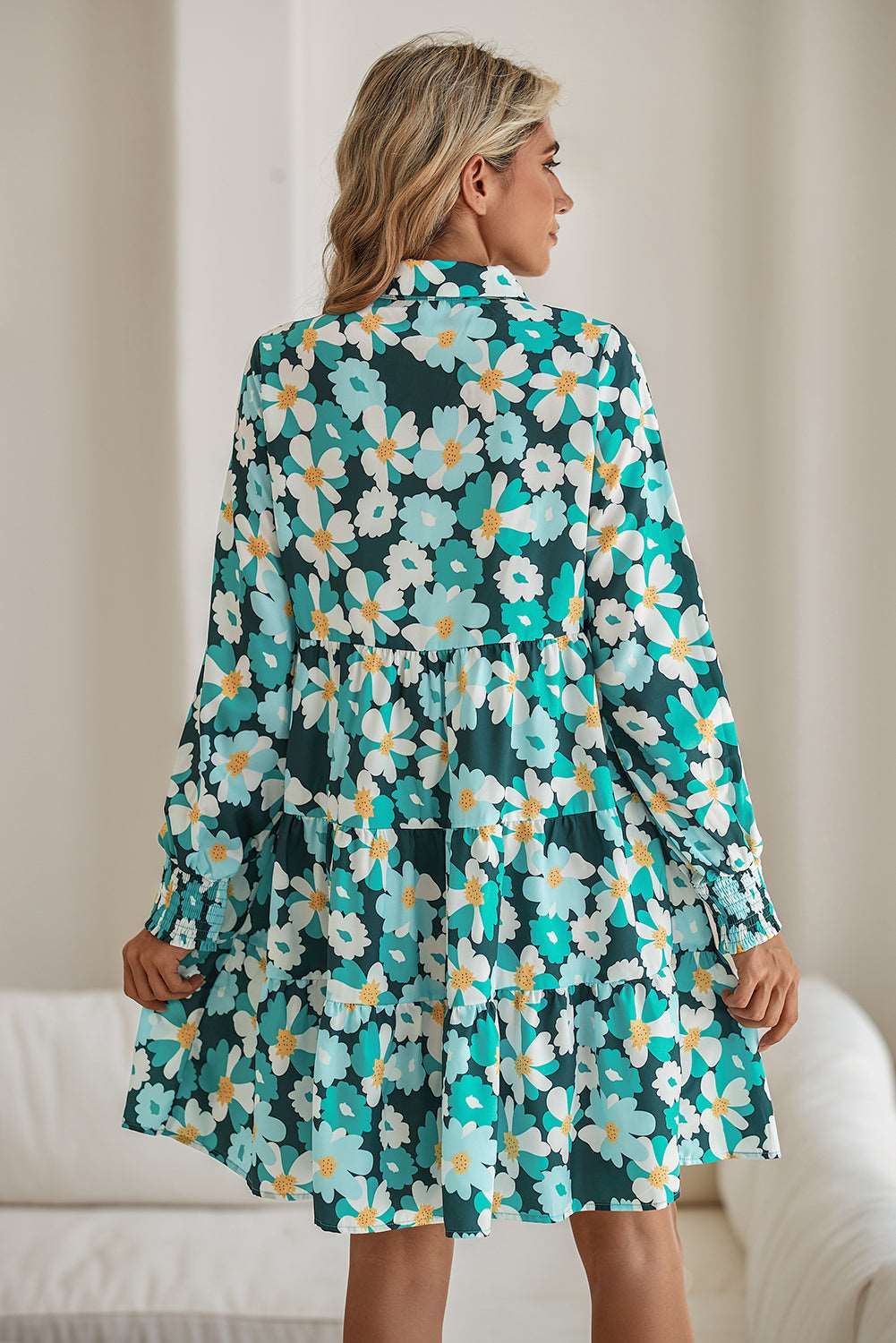 Green Floral Tiered Dress - Catherine Martin