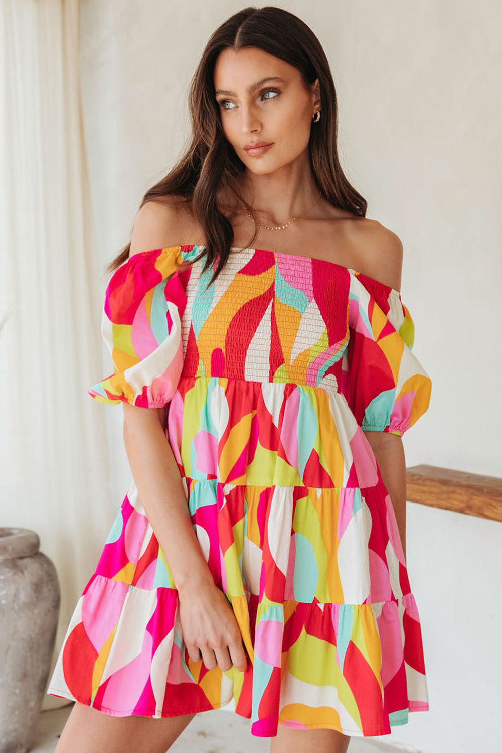 Multicolor Geometric Print Dress - Catherine Martin