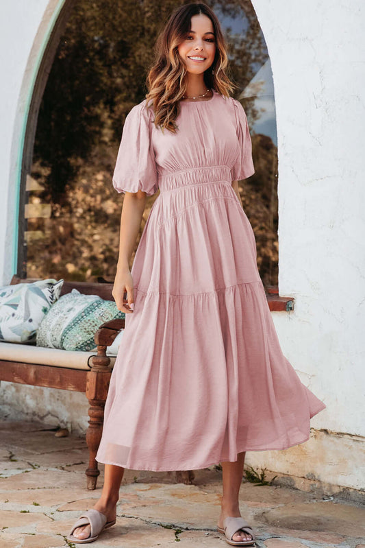 Lightweight and breathable Australian fashion midi dress for summer.