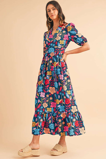 Floral Maxi Dress Puff Sleeve - Catherine Martin