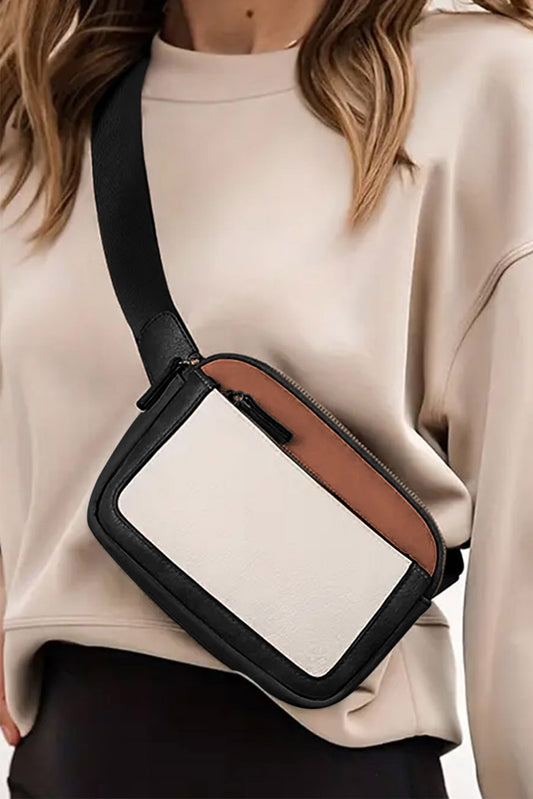 White Block PU Leather Crossbody Bag - Catherine Martin