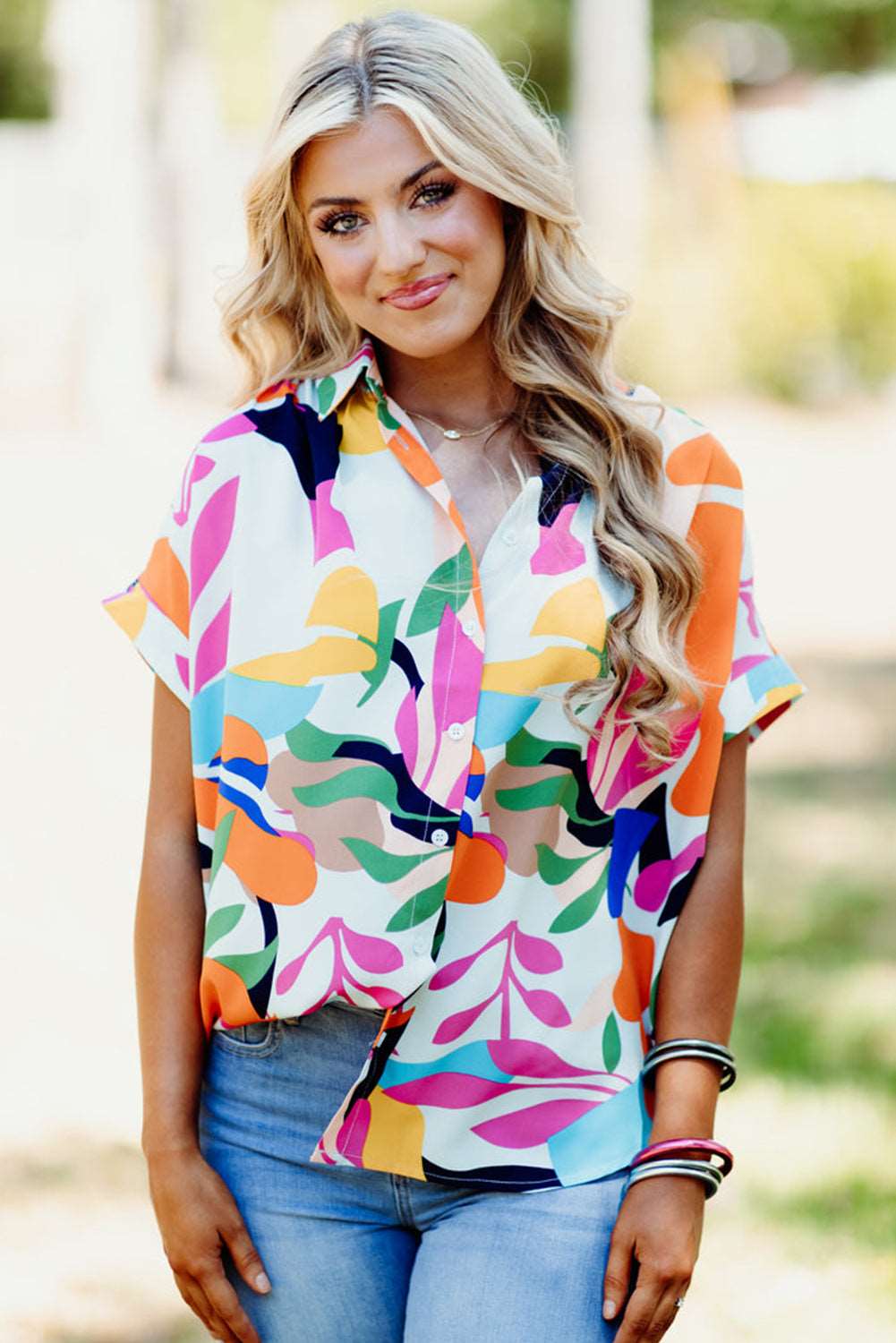 Abstract Leaf Print Blouse - Catherine Martin