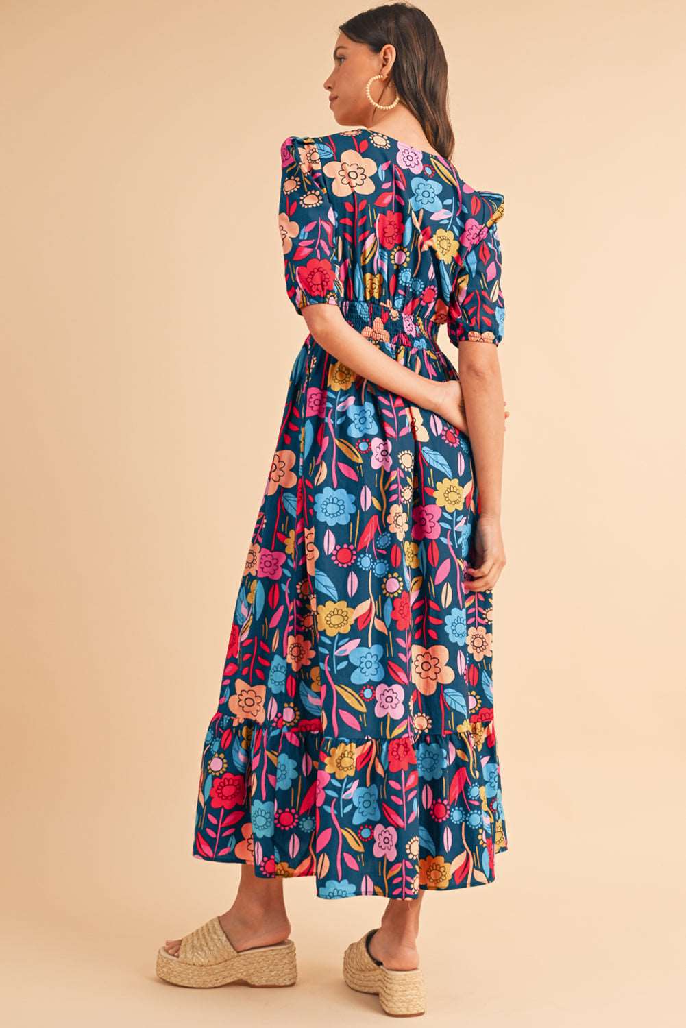 Floral Maxi Dress Puff Sleeve - Catherine Martin