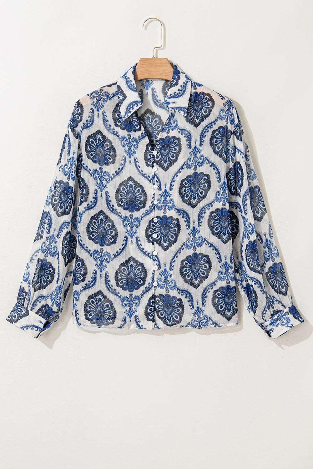 Blue Ethnic Print Loose Shirt - Catherine Martin