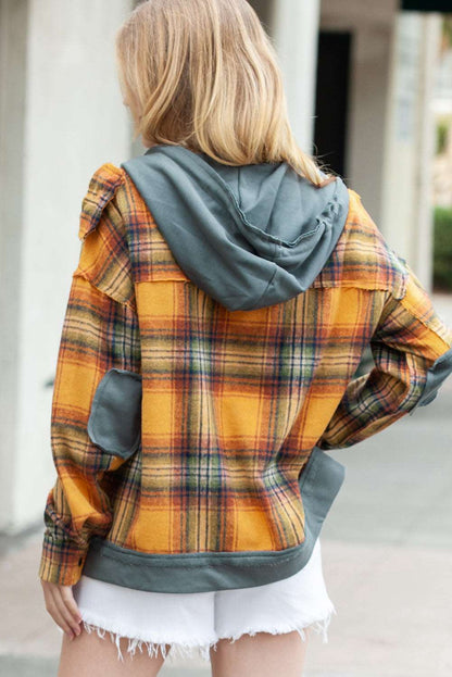 Orange Plaid Hooded Jacket - Catherine Martin