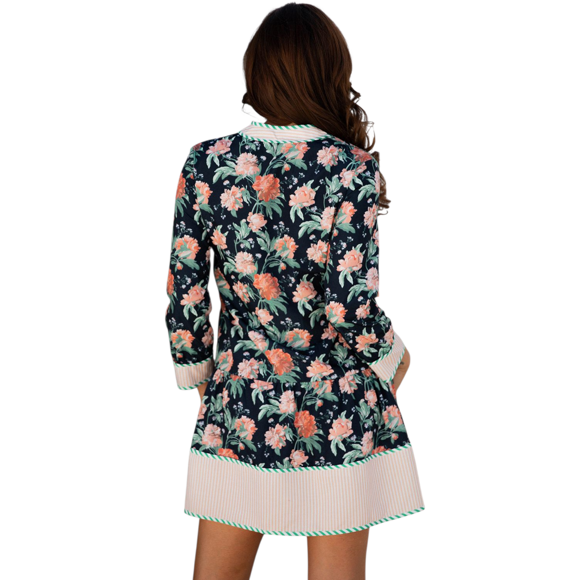 Floral patterned dress on a white background