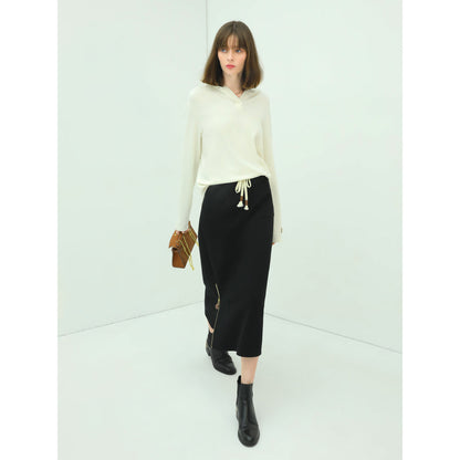 Fresh Soul White Hooded Sweater with Patch Details-1