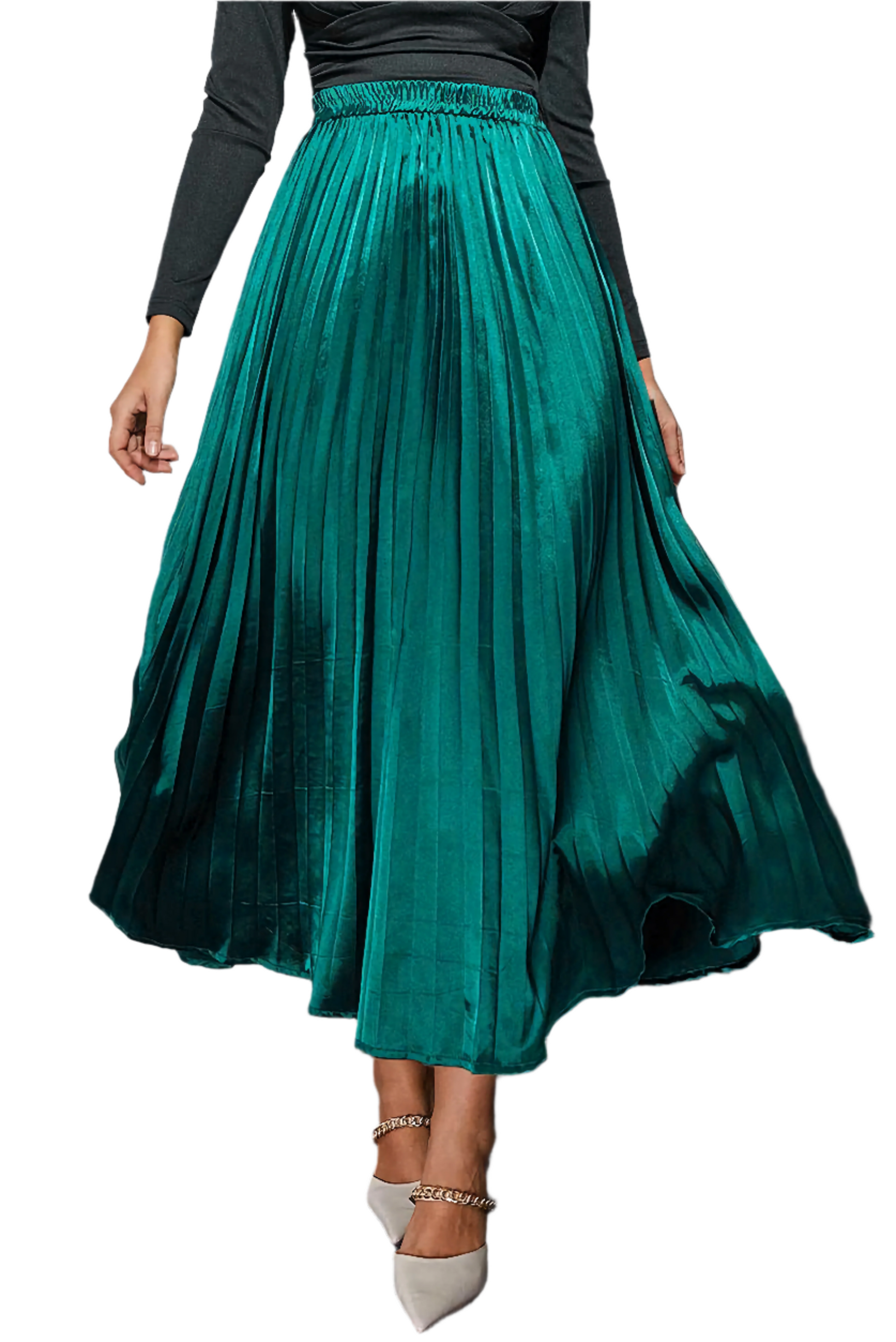 Dark Green Pleated Skirt - Catherine Martin