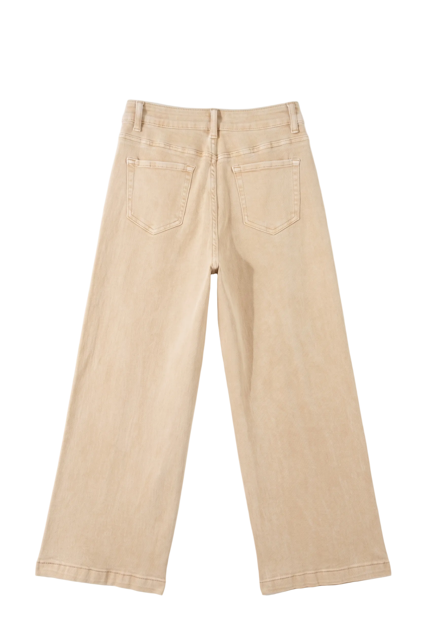 Apricot jeans back view on a white background