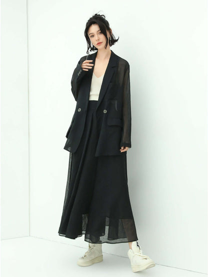 Lightweight Embroidered Sheer Blazer-2