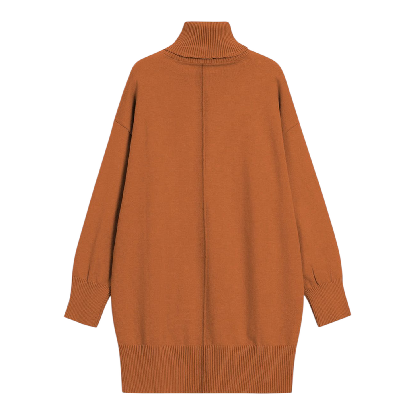 Brown sweater dress on a white background