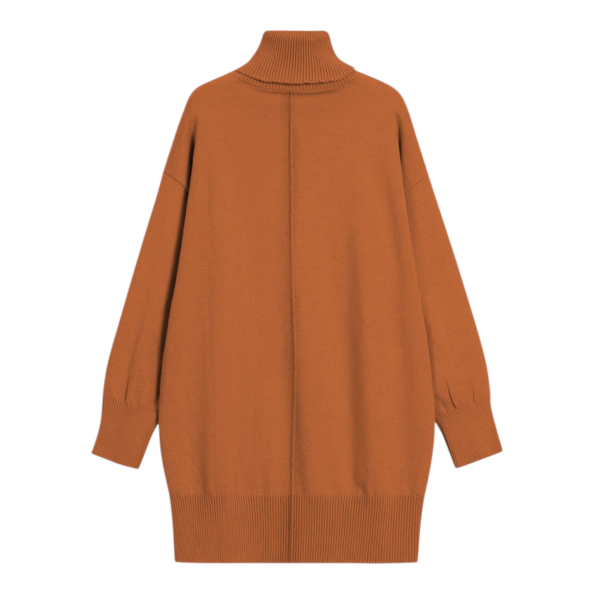 Brown sweater dress on a white background