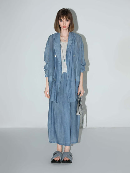 Muberry Blue Relaxed Double-Breasted Blazer-2
