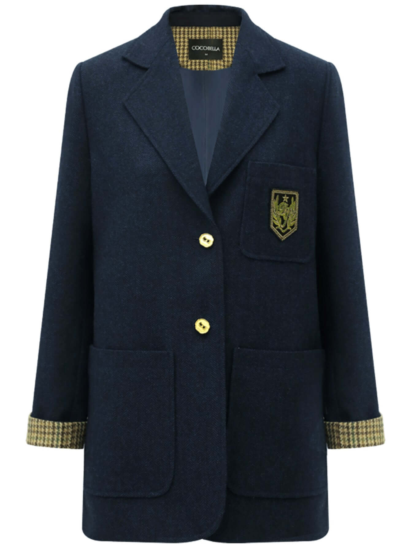 Navy Double Button British Style College Coat-3