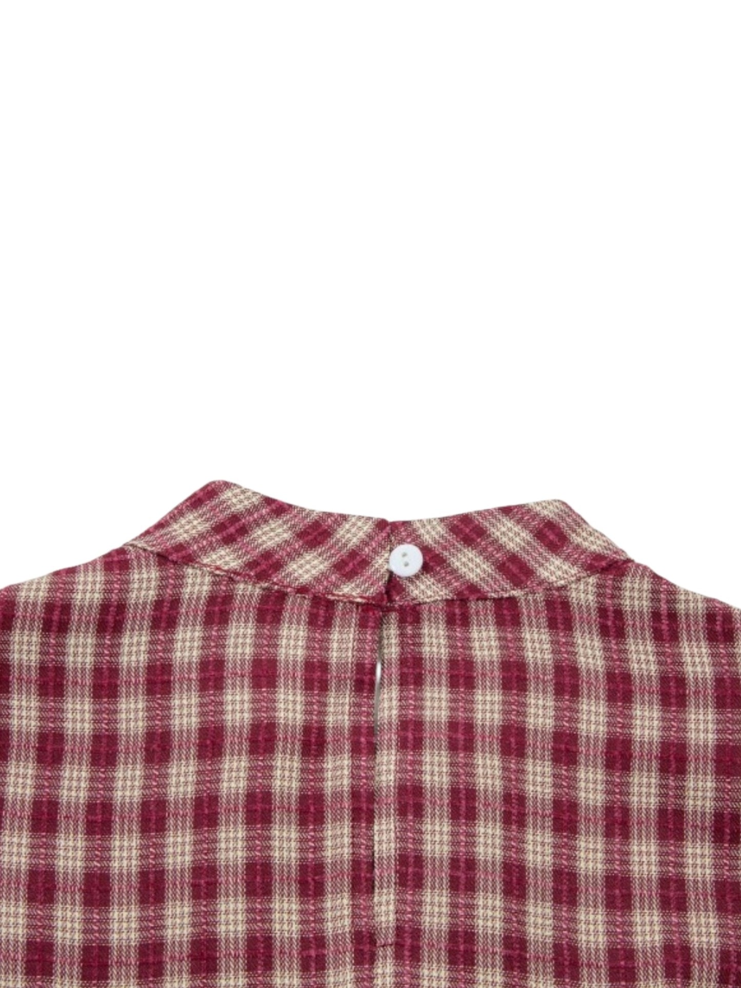 Plaid Pleated Babydoll Blouse