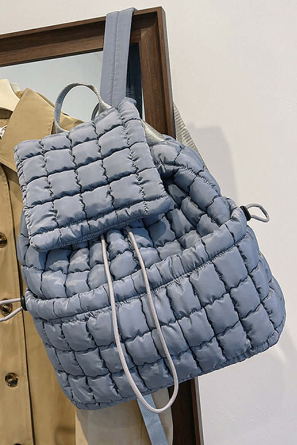 Lightweight  fashion quilted puffer backpack for women.