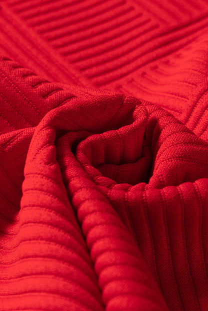 Red Puff Sleeve Dress Women - Catherine Martin. Fabric view.