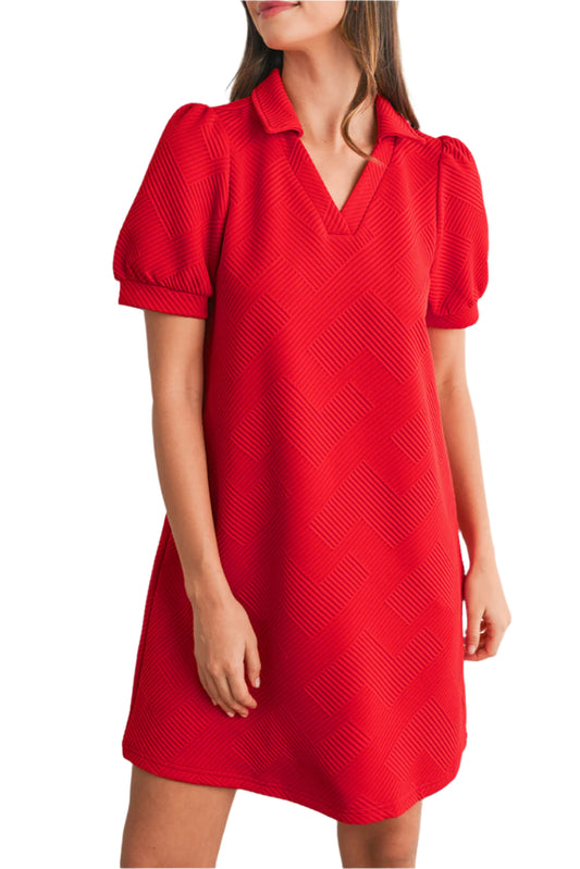 Red Puff Sleeve Dress Women - Catherine Martin