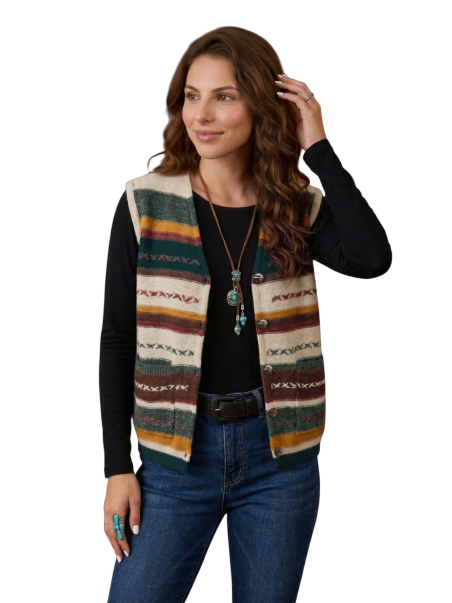 Striped Knit Sweater Vest