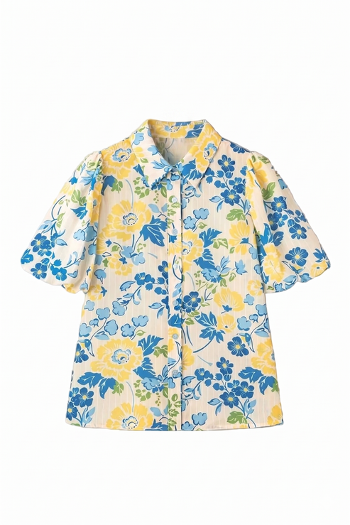 Sunshine Bloom Puff Sleeve Blouse