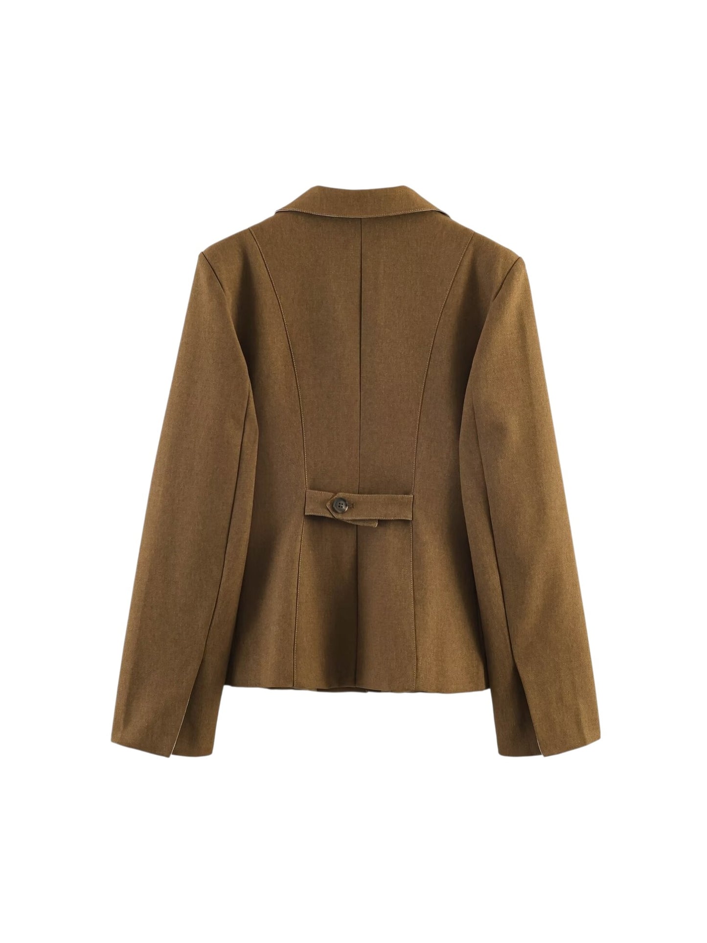 Brown blazer on a white background back view