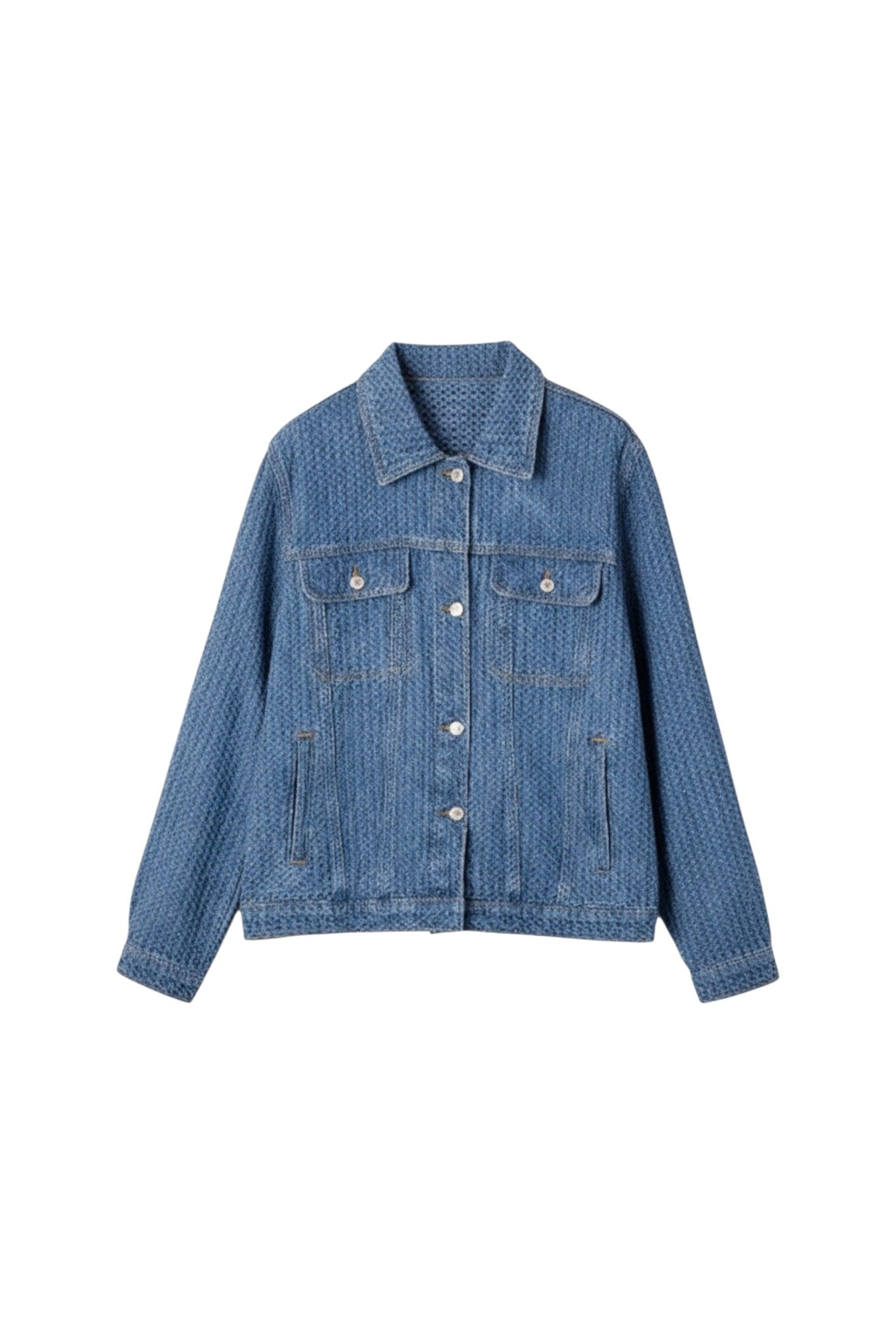 Navy blue jacket on a light gray background