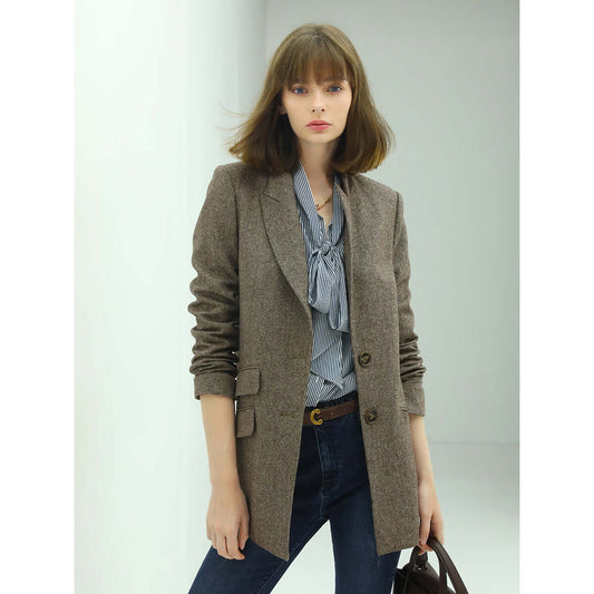 Vintage Brown Wool Blazer-0