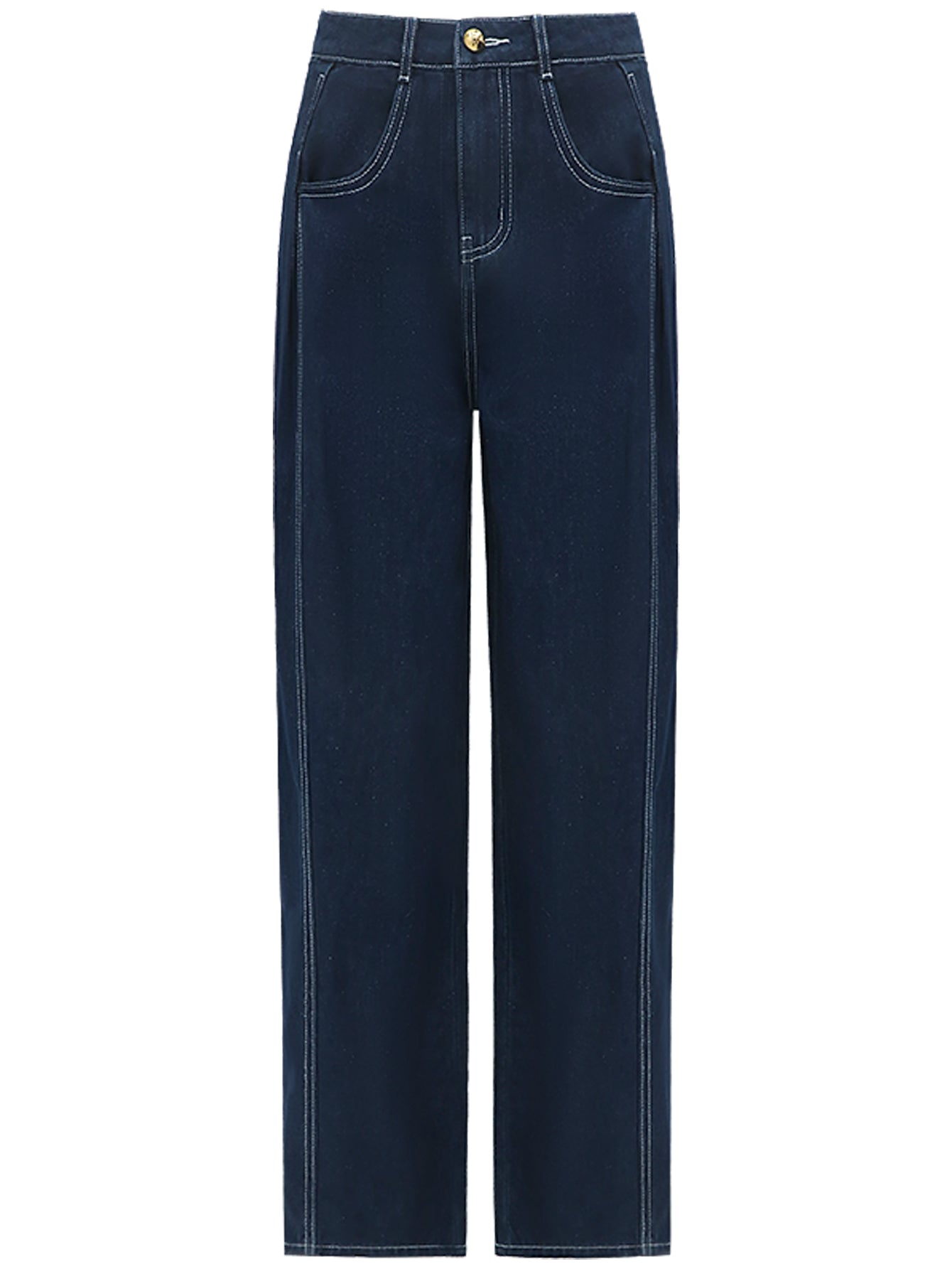 Cocobella Vintage High-Waisted Wide Denim Jeans-3