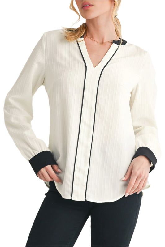 White Texture Blouse Women - Catherine Martin