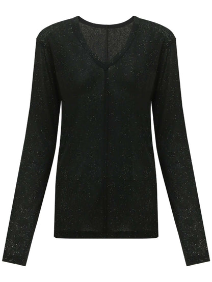 Wispy Black Glitter Knit Top-3