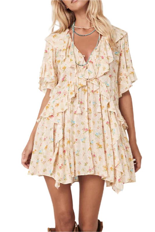 Women Boho Floral Ruffle Dress - Catherine Martin.